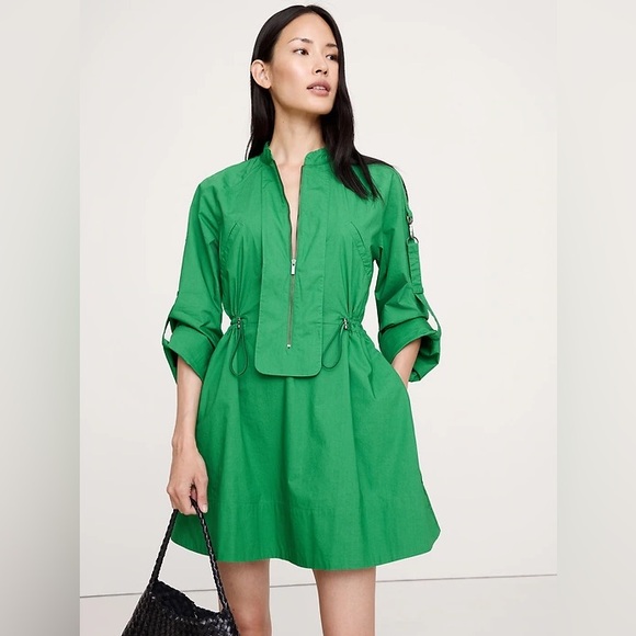 BANANA REPUBLIC COTTON UTILITY MINI DRESS - Picture 2 of 11